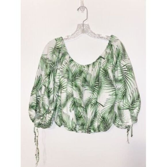 Sigrid Olsen Linen Blend Tropical Print Top Size Small - Picture 6 of 8
